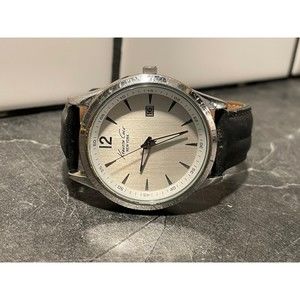 Mens Black Leather Kenneth Cole Watch - New Battery